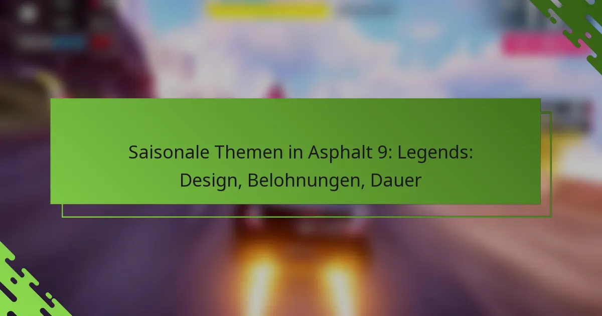 Saisonale Themen in Asphalt 9: Legends: Design, Belohnungen, Dauer